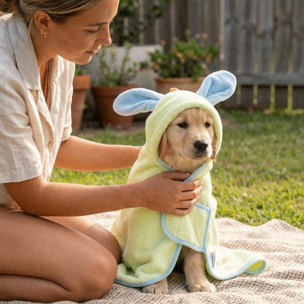 Hooded Bath Towel - Super Absorbent Dog Hooded Bathrobe Coral
