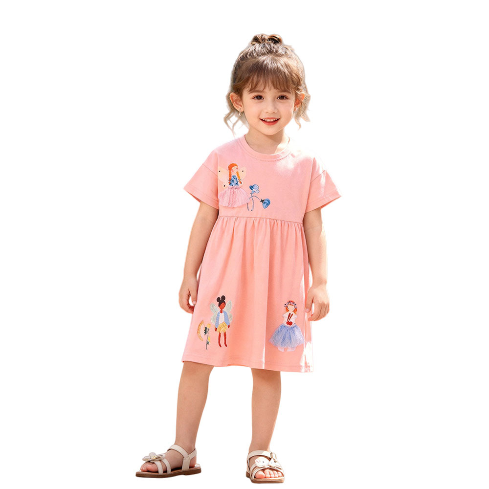 Summer Short Sleeve Girls Dres - Baby Clothing Drawing recension och pris